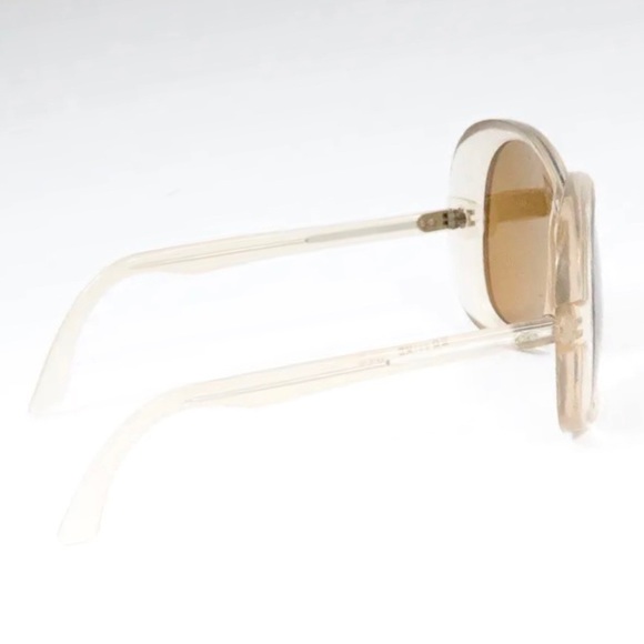 SALE 🍸Vintage French 1980s Soft Champagne tone Translucent Bubble Eye Sunglasses - Picture 3 of 6